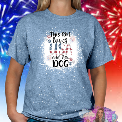 This girl loves USA and her Dog